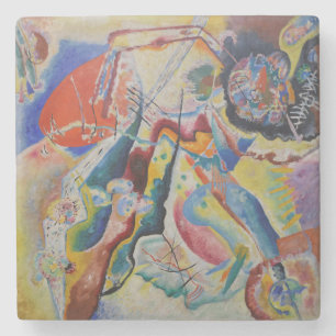 Dessous-de-verre En Pierre Wassily Kandinsky Rouge tache classique Art Abstra