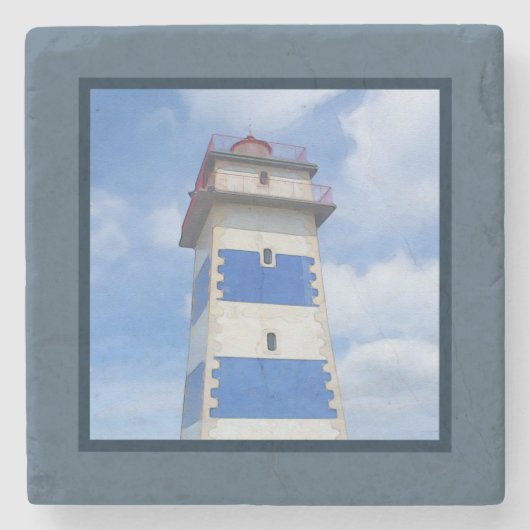 Dessous-de-verre En Pierre Watercolor lighthouse (Devant)