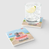 Dessous-de-verre En Pierre Weimaraner Chien Valentine's Day Coeurs de camion (Côté)