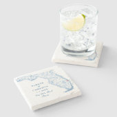 Dessous-de-verre En Pierre West Palm Beach Floride Carte Mariage élégant (Côté)