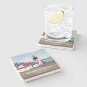 Dessous-de-verre En Pierre West Quoddy Head Lighthouse (Côté)