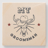 Western Cowboy Ox Skull Vintage Best Man Groomsmen