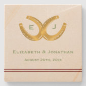 Dessous-de-verre En Pierre Western Horseshoe Mariage (Devant)