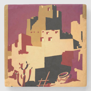 Dessous-de-verre En Pierre Western Southwest Pueblo WPA National