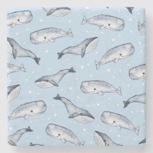 Dessous-de-verre En Pierre Whale Wonders : Aquarelle Starry Sky