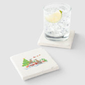 Dessous-de-verre En Pierre Whippet sur camion | Christmas Whippet Lover (Côté)