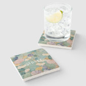 Dessous-de-verre En Pierre Whispering Pastel Gingko (Côté)