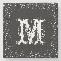 White Stars & Sparkles Frame Black Background