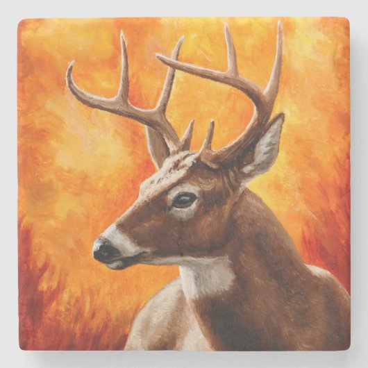 Dessous-de-verre En Pierre Whitetail Deer (Devant)