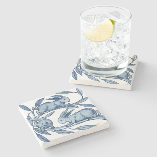 Dessous-de-verre En Pierre William De Morgan Rabbits (Côté)
