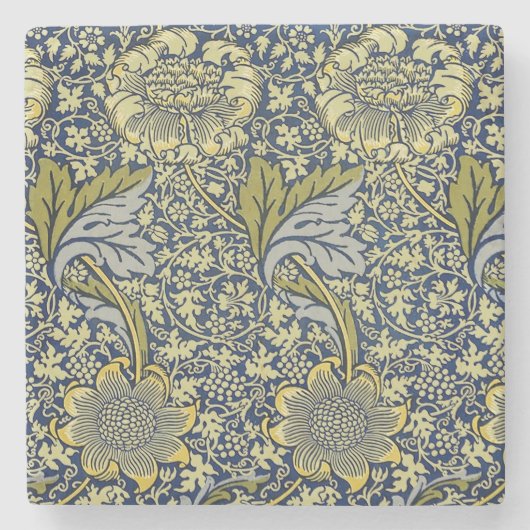 Dessous-de-verre En Pierre William Morris Kennet Fond d'écran Floral Bleu (Devant)