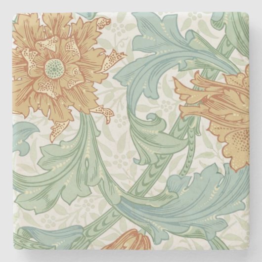 Dessous-de-verre En Pierre William Morris modèle floral à tige unique (Devant)