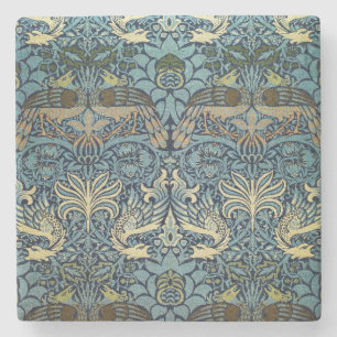 Dessous-de-verre En Pierre William Morris Paon et Dragon Tissé