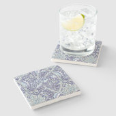 Dessous-de-verre En Pierre William Morris Windrush motif floral bleu (Côté)