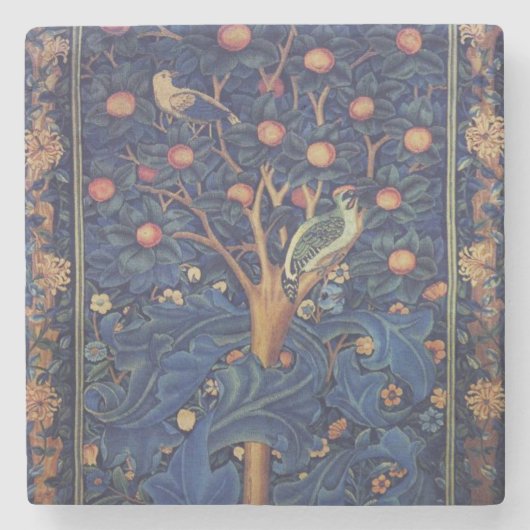 Dessous-de-verre En Pierre William Morris Woodpecker Tapestry Arts & Artisana (Devant)