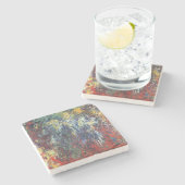 Dessous-de-verre En Pierre Willow pleuvoir à Giverny (par Claude Monet) (Côté)