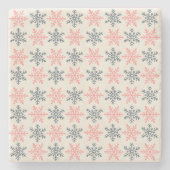 Dessous-de-verre En Pierre Winter Snowflake Stone Coaster (Devant)
