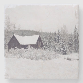 Dessous-de-verre En Pierre Winter Wonderland Neige et Cabine de scène Dessou