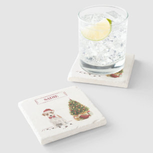 Dessous-de-verre En Pierre Wire Haired Jack Russell Funny Christmas Chien