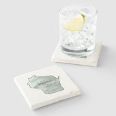 Dessous-de-verre En Pierre Wisconsin Illustration peinture céramique (Côté)