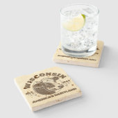 Dessous-de-verre En Pierre Wisconsin vintage (Côté)