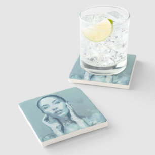 Dessous-de-verre En Pierre "Woman in Blue"