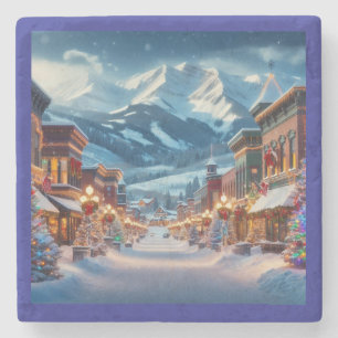 Dessous-de-verre En Pierre Wonderland d'hiver en Crested Butte, Colorado