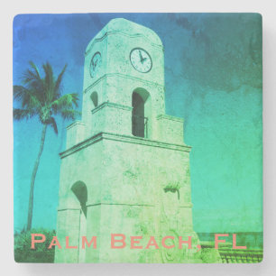 Dessous-de-verre En Pierre Worth Avenue Horloge Tower - Palm Beach, FL