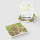 Dessous-de-verre En Pierre Yellow Morel Mushrom (Côté)