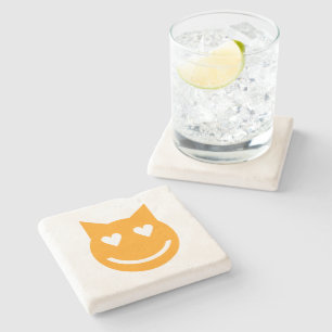 Dessous-de-verre En Pierre Yeux en forme de coeur Emoji