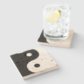 Dessous-de-verre En Pierre Yin et Yang Sides (Côté)
