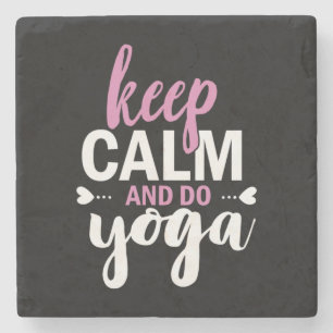 Dessous-de-verre En Pierre Yoga Lover Restez Calme Et Faites Du Yoga