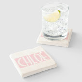 Dessous-de-verre En Pierre Your | Bold White Text on Light Pink (Côté)