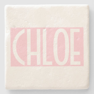 Dessous-de-verre En Pierre Your   Bold White Text on Light Pink
