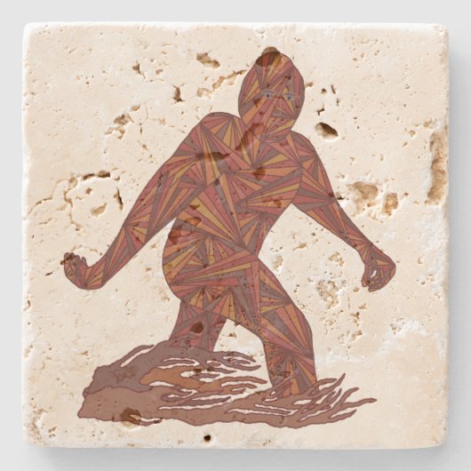 Dessous-de-verre En Pierre Z Bigfoot Sasquatch de marche pour la grande (Devant)