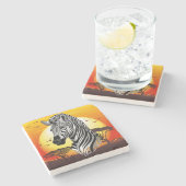 Dessous-de-verre En Pierre Zebra African Savanna Wild Animal (Côté)