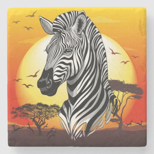 Dessous-de-verre En Pierre Zebra African Savanna Wild Animal (Devant)