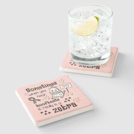 Dessous-de-verre En Pierre Zebra awareness (Côté)