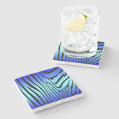 Dessous-de-verre En Pierre Zesty Zebra Blue (Côté)