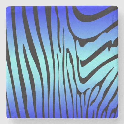 Dessous-de-verre En Pierre Zesty Zebra Blue (Devant)