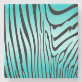 Dessous-de-verre En Pierre Zesty Zebra Cyan (Devant)