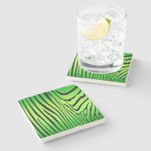 Dessous-de-verre En Pierre Zesty Zebra Green (Côté)
