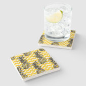 Dessous-de-verre En Pierre Zigzags d'ananas (Côté)