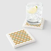 Dessous-de-verre En Pierre Zigzags et diamants Art Abstrait (Côté)