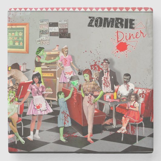 Dessous-de-verre En Pierre Zombie Diner (Devant)