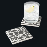 Dessous-de-verre En Pierre Zones de vache noire modernes Imprimer Cowboy Farm<br><div class="desc">Couleur de peau de vache noire et blanche classique et tendance texture design décoration et cadeaux maison. Poster de animal taches de vache</div>