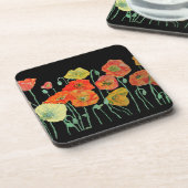 Dessous de verre en plastique à fleurs orange et n (Côté gauche)