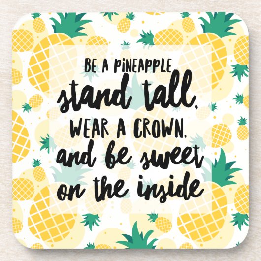 Dessous de verre en plastique ananas avec dossier (Devant)