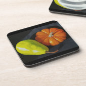 Dessous de verre en plastique citrouille et poire (Côté gauche)