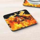 Dessous de verre en plastique de sapeur-pompier (Côté gauche)